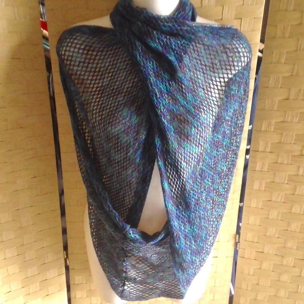 Womens Cejon MultiColored Silver Sparkle Scarf